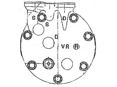 Compressor Sanden Variável SD7V16 TYPE : SD7V16 | 3880PSTG20 - JPB100680 - JPB100770 | 1011 - 1011E - 1011F - 1016 - 1016E - 1016F - 58713 - 699720 - C8807443A - CP19001 - S1011 - S1016 - U1011 - U1016