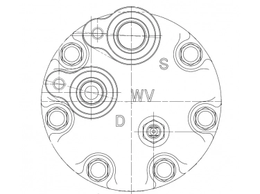 Compresor Repuestos de compresores Culata SANDEN (WV) | 87334406 | 8003_9630 - 8003_9630E - 8003_9630F - S8003_9630 - U8003_9630