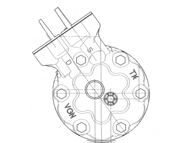 Compressor Sanden Variável SD6V12 TYPE : SD6V12 | 8200357173 - 8200578856 - 8200756601 - 8200819568 | 1446 - 1446E - 1446F - 1904 - 1904E - 1904F - S1446 - S1904 - U1446 - U1904