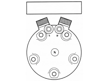 Compresseur Sanden Fixe R134a SD5H14 TYPE : SD5S14 | 2508799C91 - 322406400 - 5116929 - 7700004557 - 7700267326 | CP107