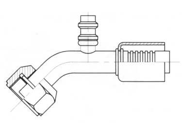 Conexão Para cravar aço mangueira padrão 45° FEMELLE ORING PP R134a |  |