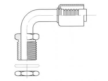 Racores Engatillados aluminio diametro  estándar 90° MALE ORING PASSE CLOISON |  | 15826 - 35-B1821 - 60643032