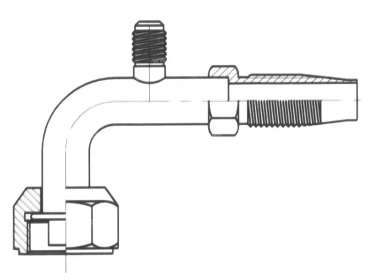 Anschluss Wiederverwendbar 90° FEMELLE ORING PP R12 |  |