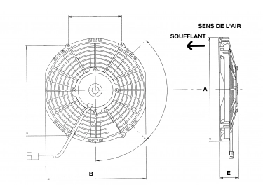 Ventilador Soprando 24V Lâmina : Ø96 & Ø184 & Ø190 SPAL - Ø = 190 - EPAIS = 52 |  | 1209024 - 12090240 - 12090241 - 12090242 - 12090243 - 12090244 - 12090245 - 12090246 - 12090247 - 12090248 - 12090249 - 30100343 - VA14-BP7/C-34S - VA14BP7C34S