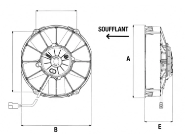 Ventilador Soprando 24V Lâmina : Ø225 SPAL - Ø = 225 - EPAIS = 95 |  | 1209050 - 12090500 - 12090501 - 12090502 - 12090503 - 12090504 - 12090505 - 12090506 - 12090507 - 12090508 - 12090509 - 30102599 - VA02-BP1-40S - VA02-BP70/LL-40S - VA02BP70LL40S