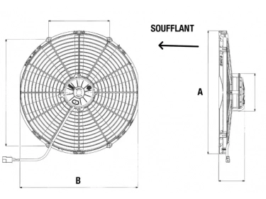 Ventilador Soprando 12V Lâmina : Ø330 & Ø385 SPAL - Ø = 385 - EPAIS = 86 | 9972063 | 30102047 - VA18-AP6-41MS - VA18-AP70/LL-86S - VA18AP70LL86S - VT34