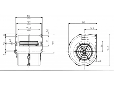 Luchtverdeler Monoturbine ventilator 12V 3 VITESSES | 7700053495 | 009A7074D - 12130001 - 20220025 - 30000556B - SF17