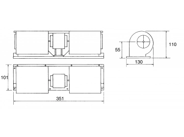 Diffusion d'air Soufflerie double turbine 12V 3 VITESSES | 399-4829 - 3994829 | 26-19902 - BM4002