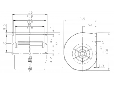 Diffusion d'air Soufflerie Monoturbine 12V 3 VITESSES |  | 008A10093D - 30003166