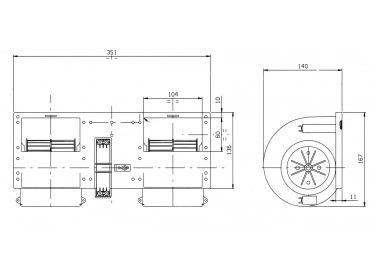 Luchtverdeler Dubbele turbine ventilator 24V 3 VITESSES |  | 006B4622 - 2022088594 - 30000150 - 9.2032