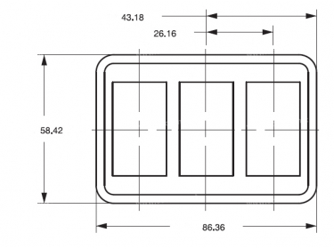 Repuestos eléctricos Interruptor Carling Technologies BLOC 3 INTERRUPTEURS CONTURA 5 |  | VM3-01