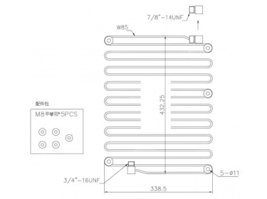 Serpentin Condensador OEM  | H718.551.060.100 - H718551060100 | 2100-75405 - 291B52 - 400-3225 - 43403 - 62-FD43403 - CD052