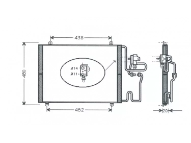 Warmtewisselaar Condensor OEM  | 7701205043 | RT5204D