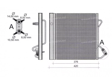 Permutador Condensador OEM  | 0001632V003 - 0001632V004 - 0013198V001 | 35720 - 53225 - 817801 - 8FC351301271 - 94543 - MC5001D - TSP0225320