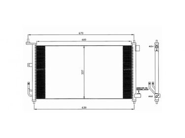 Exchanger Condenser OEM  | 92100AX800 - 92100AX801 | 0821.3025 - 35583 - 8FC351307781 - AC558000S - AC558001S - DN5251D - TSP0225564