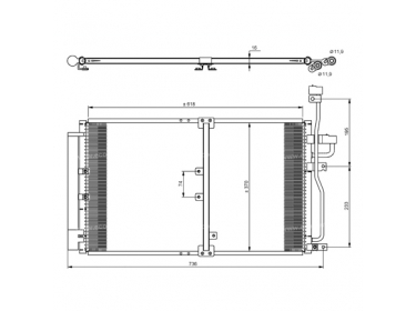 Exchanger Condenser OEM  | 4803979 | 0807.2035 - DCN15002 - DCN150020 - DCN150021 - DCN150022 - DCN150023 - DCN150024 - DCN150025 - DCN150026 - DCN150027 - DCN150028 - DCN150029 - OL5433D