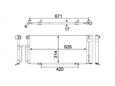 Serpentin Condensador OEM  | 73210FE010 | 35875 - 8FC351303791 - AC473000S - SU5078