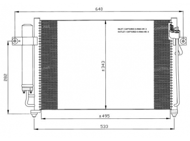 Warmtewisselaar Condensor OEM  | 976061C000 - 976061C100 - 976061C200 | 0828.3015 - 35475 - 818074 - 8FC351302651 - AC417000S - HY5087D - TSP0225560