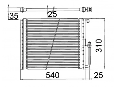 Permutador Condensador Sanden CONDENSEUR SANDEN |  | MFCW-1054AE - MFCW-1054AEE - MFCW-1054AEF - SMFCW-1054AE - UMFCW-1054AE - UV5099