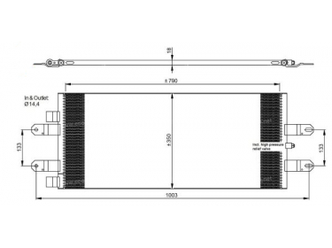 Wärmetausche Kondensator OEM  | 1854555 - 1921284 | 0822.2015 - 120SC11003 - 350043 - 8880400523 - 8FC351344301 - 940440 - AC854000S - SC5047