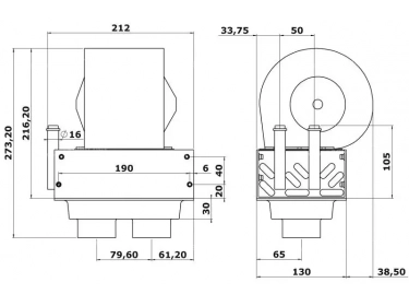 Exchanger HEGOA heating system Casing HEGOA 2 - Sortie à droite -12V |  |