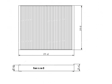 Air distribution Pollen cabin filter FILTRE POUSSIERE | 7H0819631 |