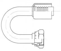 Conexão Para cravar aço mangueira padrão 180° FEMELLE ORING 1''