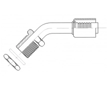 Conexão Para cravar aço mangueira padrão 45° MALE ORING PASSE CLOISON