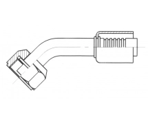 Conexão Para cravar aço mangueira padrão 45° FEMELLE ORING