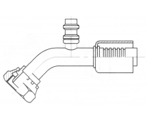 Conexão Para cravar aço mangueira padrão 45° FEMELLE ORING 1'' + PP R134a
