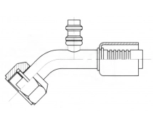 Koppeling Alu krimpfitting - gereduceerde dia. 45° FEMELLE ORING PP R134a