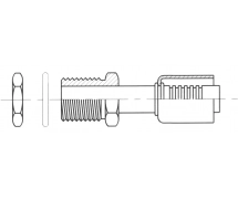 Koppeling Alu krimpfitting - gereduceerde dia. recht MALE ORING PASSE CLOISON