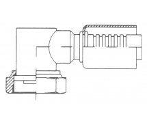 Koppeling Stalen krimpfitting - gereduceerde dia. 90° FEMELLE ORING 1'' COURT