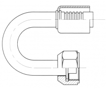 Raccord A sertir acier flexible standard 180° FEMELLE ORING