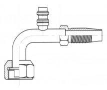 Koppeling Herbruikbaar 90° FEMELLE ORING PP R134a