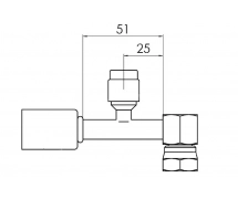 Conexão Para cravar aço mangueira padrão 90° FEMELLE ORING PP R134a LONG M8