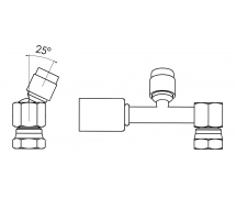 Koppeling Stalen krimpfitting - gereduceerde dia. 90° FEMELLE ORING PP R134a