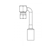 Conexão Para cravar aço mangueira padrão 180° FEMELLE ORING 180° M6